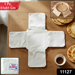 Foldable chapati cover showing traditional roti wrapping