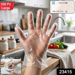 Close-up of clear disposable kitchen gloves for food handling