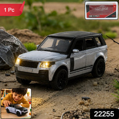 Die cast metal SUV toy car with lights, sound and pull back action