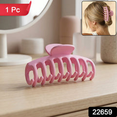 Elegant large jaw hair claw clip in pink