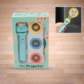 Mini Slide Projector for Kids showing projected colorful slide