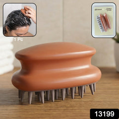 Ergonomic scalp brush for hair washing