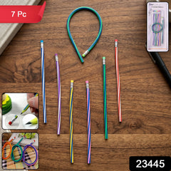 7-Piece Multicolored Swirl Design Pencils Set with Eraser