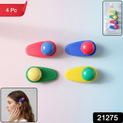 Decorative Snap Hair Clips arranged on surface