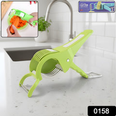 Close-up of vegetable cutter stainless steel blades