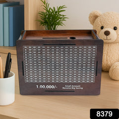 Wooden Money / Piggy Bank, Money Box (1 Pc / Pen Not Included)