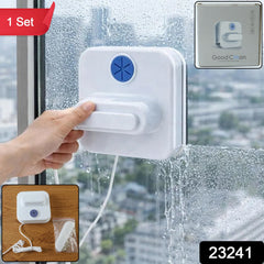 Magnetic glass cleaner for wiping both sides of windows at once