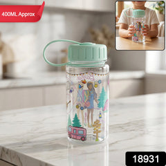 Printed kids water bottle with lid closed