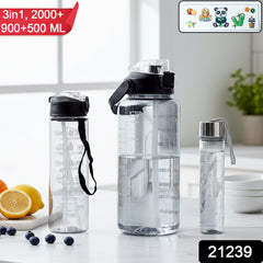Multipurpose water bottle combo set with three sizes