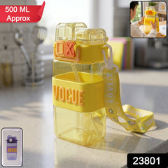 Transparent Kids Plastic Water Bottle with Straw