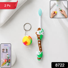 Kids Toothbrush and Ball Keychain Toy Set