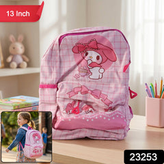 Pink My Melody kids school backpack with bunny design