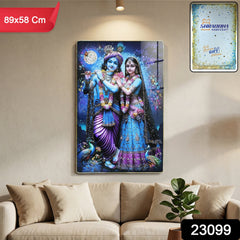 Radha Krishna Elegant Wall Frame hanging on wall