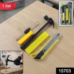 Mini Hardware Tool Kit with Hammer, Screwdriver & Cutter Set