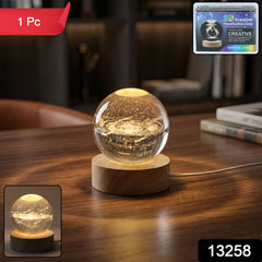 Close-up of 3D Crystal Ball Night Lamp detail