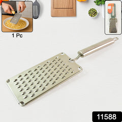 Close-up of sharp stainless steel blades of grater