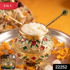 Makhan matki and spoon set for Laddu Gopal and pooja decoration