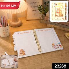 cartoon printed spiral diary notebook