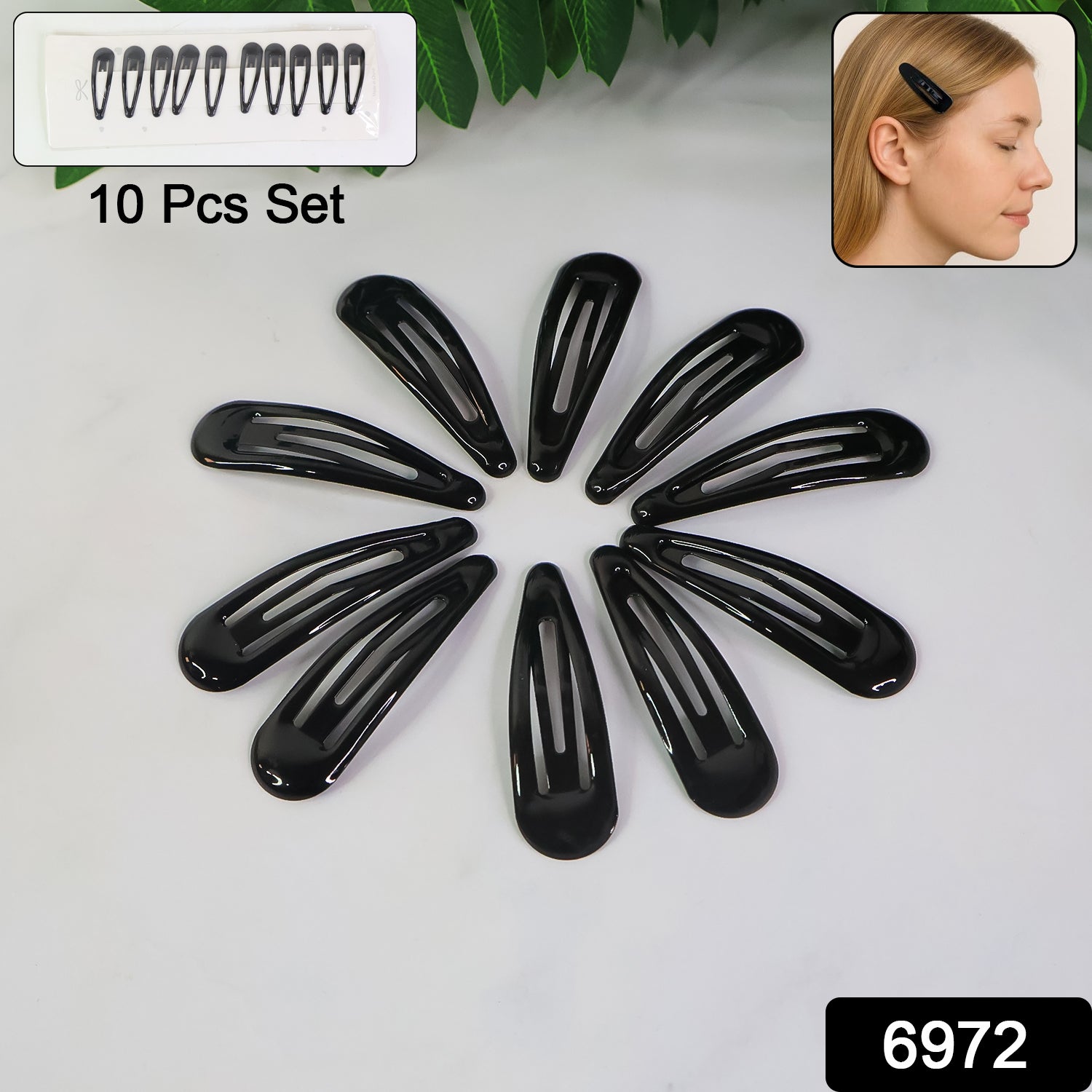 10-piece matte finish metal hair clips in assorted colors