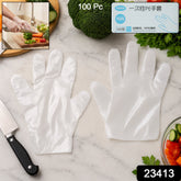 Clear disposable kitchen gloves