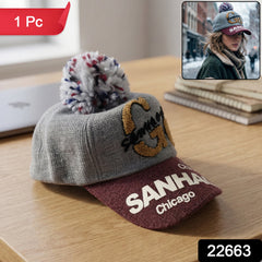 Chicago cap style woolen winter hat