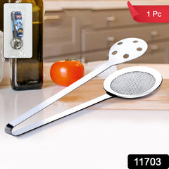 Shiny stainless steel skimmer serving tong by Apex