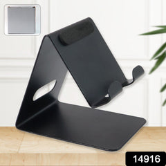 Close-up of metal holder for phones and tablets