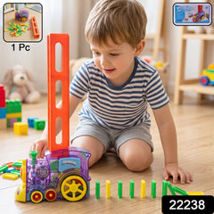 Automatic Domino Laying Train Engine Toy with Light and Music for Kids (1 Pc) view 2