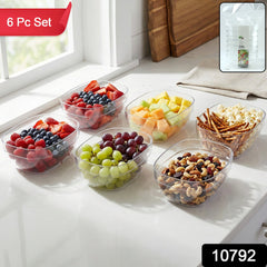 Set of clear snack bowls