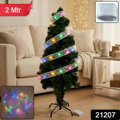Decorative multicolor LED ribbon light strip coiled