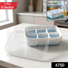 Mini Plastic 6 Cavity Ice Tray - Freeze & Fresh, Compact Ice Cube Tray