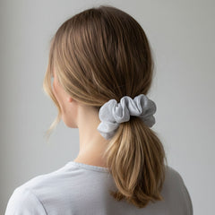 Hair tie dual-tone satin mesh fabric