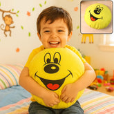 Round Soft Plush Pillow Cushion with Smiley Face Design