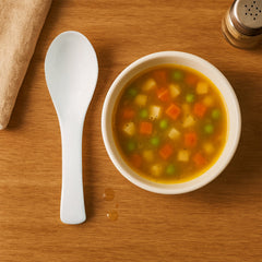 Ergonomic handle plastic soup spoon
