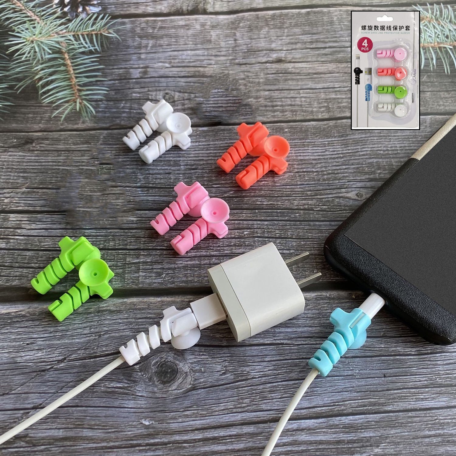 Cable Cord Protector Saver with suction end on cable