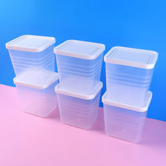 6-Piece Airtight Plastic Food Storage Container Set, Clear