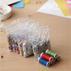Clear plastic storage bag with zipper seal