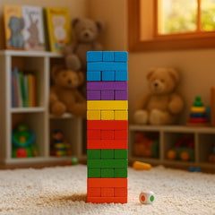 Playing wooden tumble stacking game