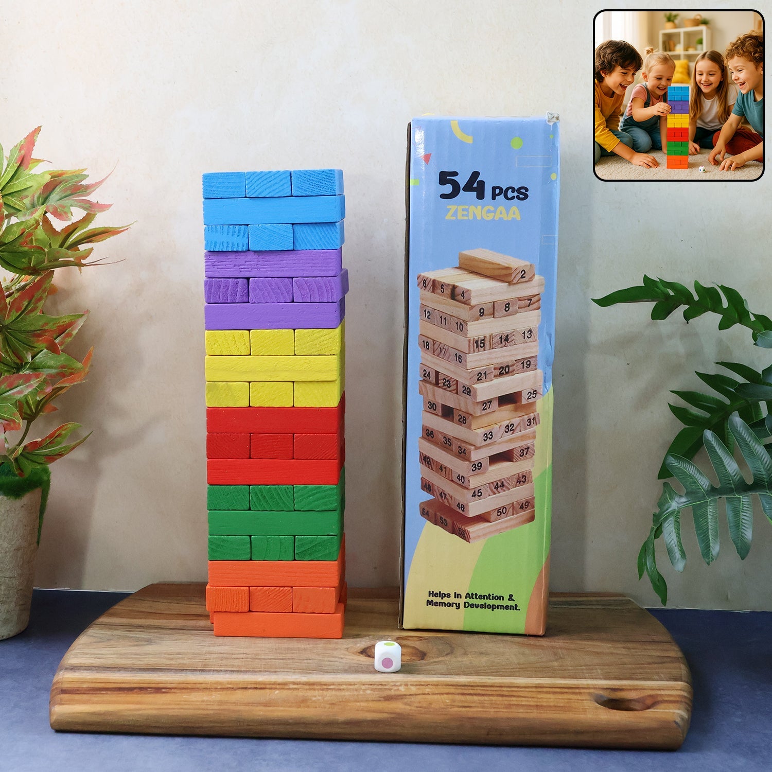 Wooden Stack Tower game set