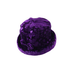 Winter velvet bucket hat top view