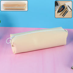 Slim PU Leather Pencil Pouch with zipper