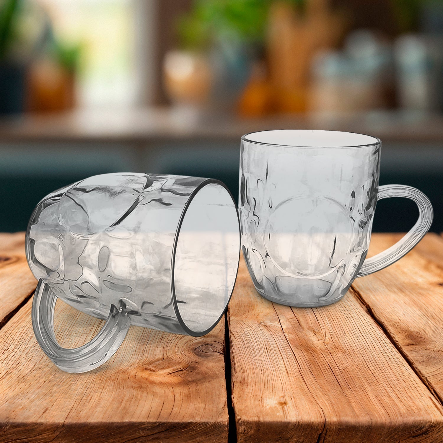 Apex Daily Blend Shaker Mugs showing set of two clear plastic mugs with handles