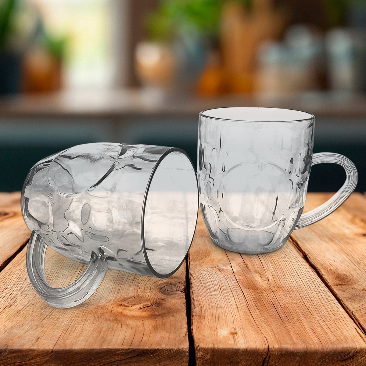 Apex Daily Blend Shaker Mugs showing set of two clear plastic mugs with handles