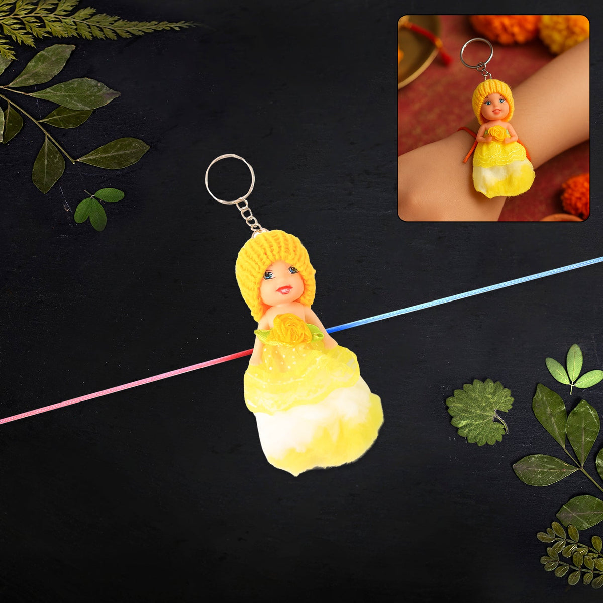 2-in-1 Kids Doll Rakhi cum Keychain â€“ Stylish Soft Toy Rakhi for Raksha Bandhan & Daily Use as Bag or Key Ring