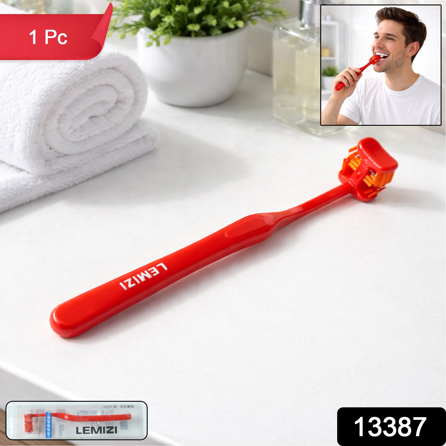 Six-Sided Soft Toothbrush Ultra Soft Bristles Multi Angle Deep Cleaning Toothbrush for Complete Oral Care Gum Friendly Design 1 Pc