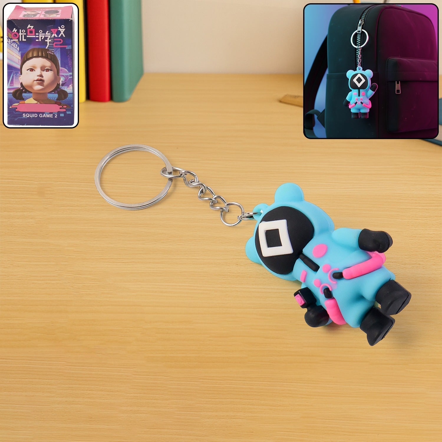 Assorted cute character silicone keychains