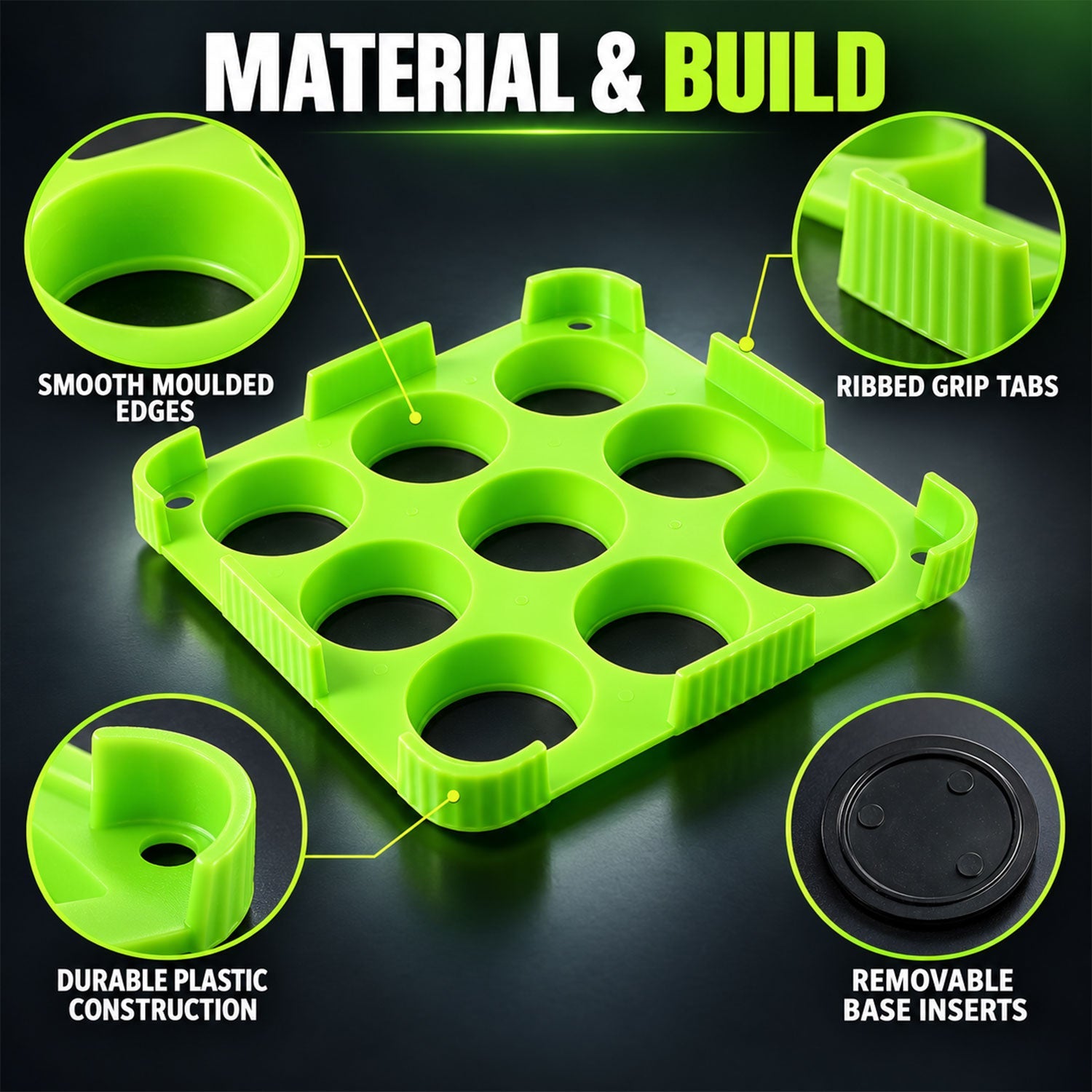 9 Cavity Cutlet and Aloo Tikki Maker Mould with Removable Base Inserts