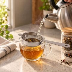 Steel tea strainer no3 long handle mesh