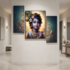 Divine Krishna flute painting