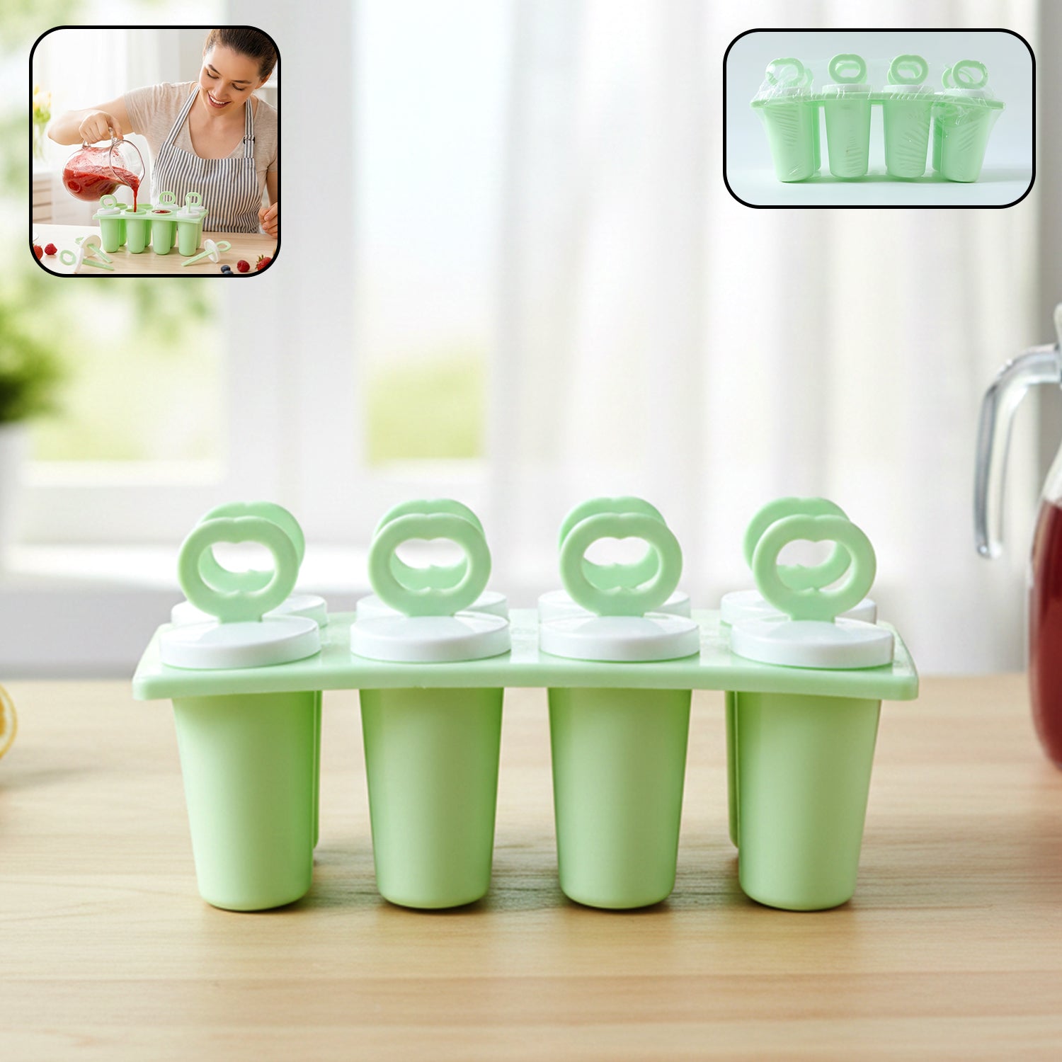 plastic ice cream popsicle maker 8 pc set